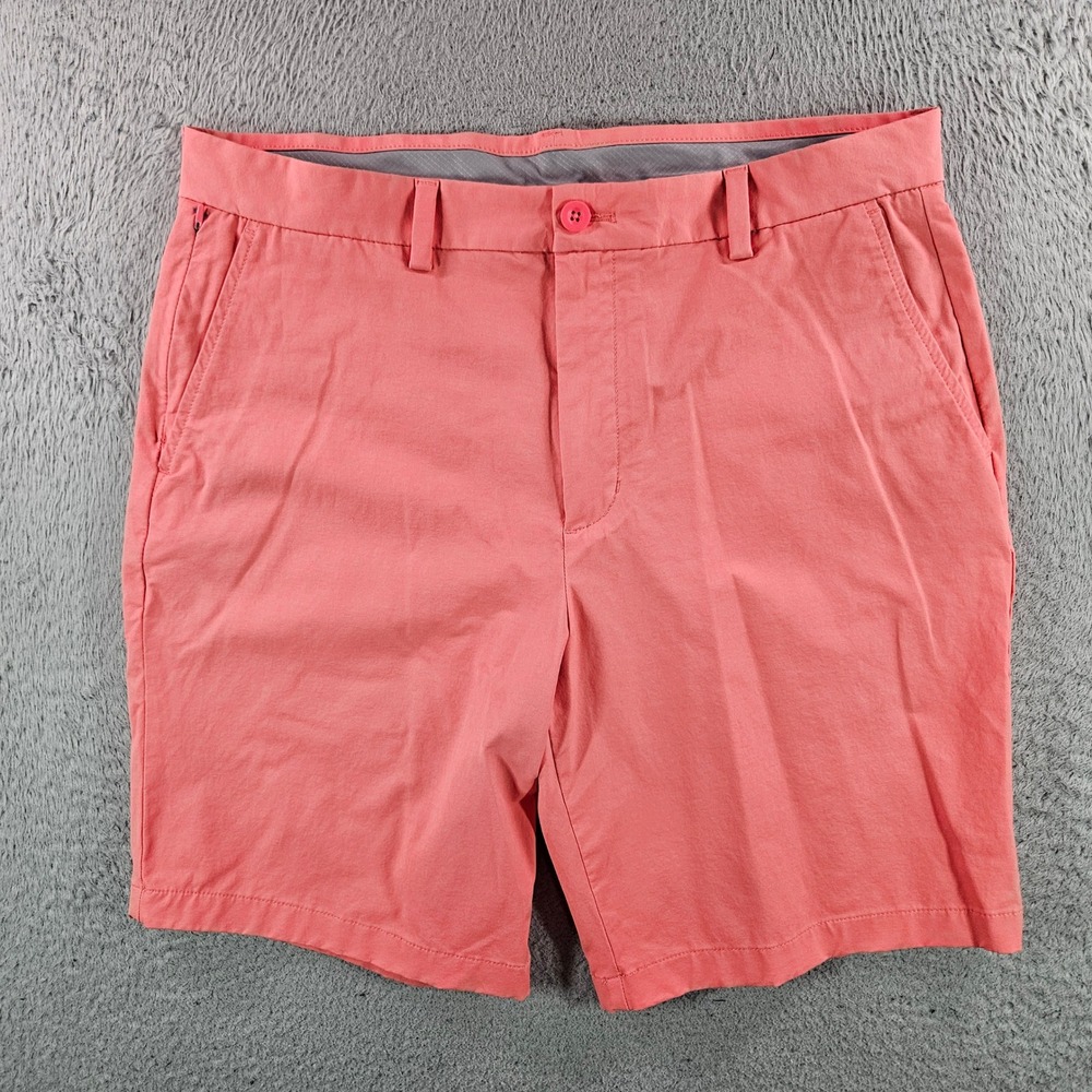 Vineyard Vines Mens 34 On-The-Go OTG Shorts Coral Pink Stretch Performance 9in